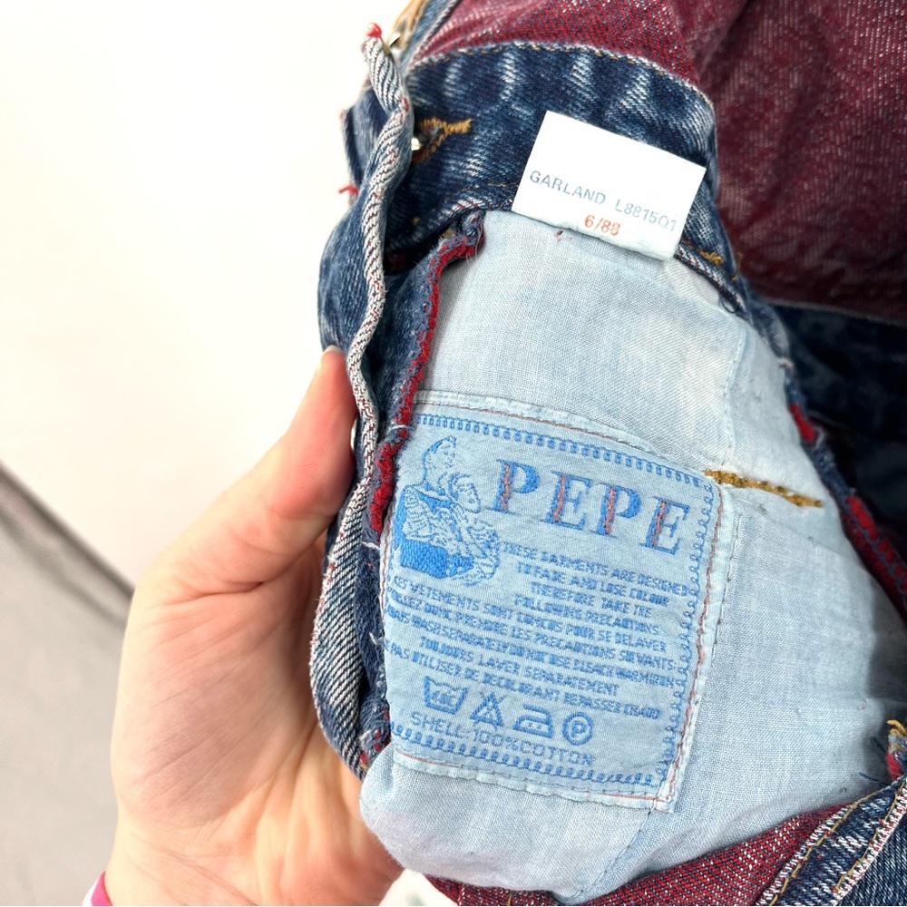 VINTAGE Denim Jumper Overalls Dress M Y2K 00s 90s Pinafore Jeans Pockets Vtg - Picture 7 of 11